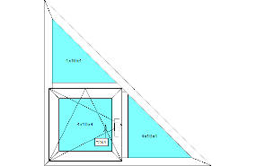 нестандартное пвх треугольное прямоугольное окно с форточкой заказать