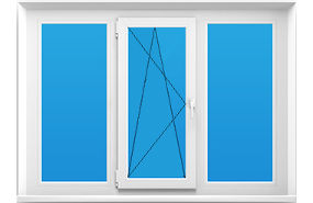 трехстворчатое ПВХ окна с одной поворотно-откидной створкой заказать